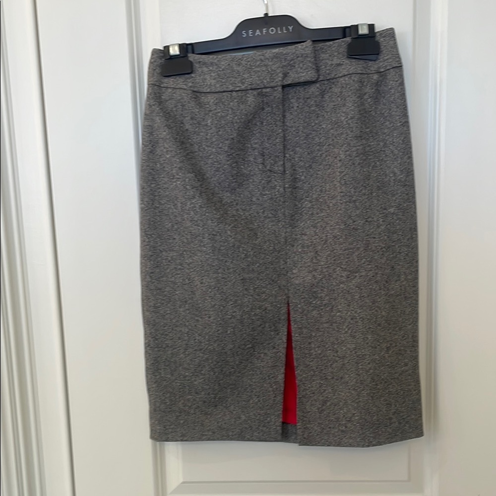 Black and white  Pencil Skirt with red lining